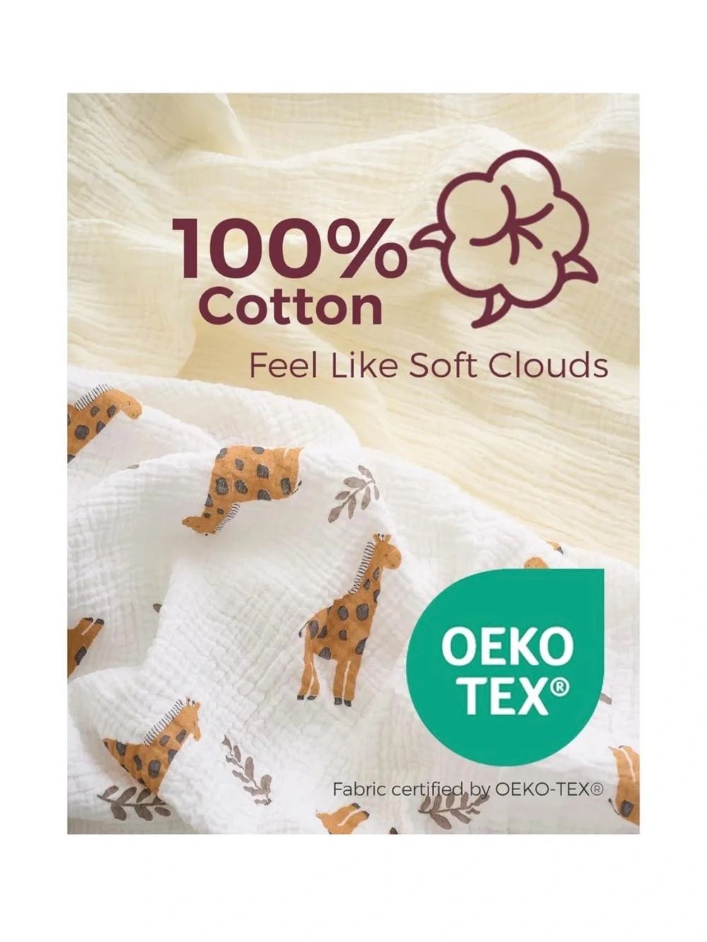 Momcozy muslin standard crib sheets - Bravery Giraffe - pack of 2